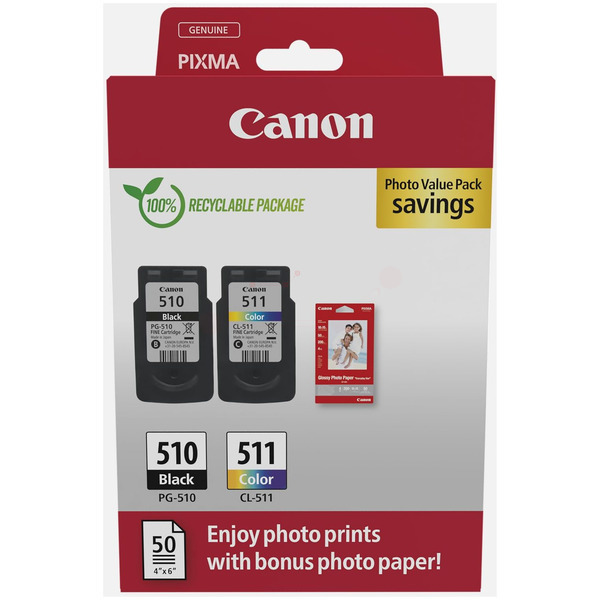 Druckkopfpatrone Multipack / Canon - 2970B017 / PG-510+CL-511 Multipack Druckkopfpatrone Multipack / Canon - 2970B017 / PG-510+CL-511 Multipack