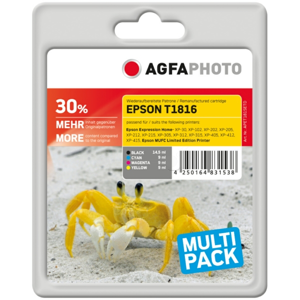 Tinte / AgfaPhoto - APET181SETD ersetzt C13T18164010 / 18XL Tinte / AgfaPhoto - APET181SETD ersetzt C13T18164010 / 18XL