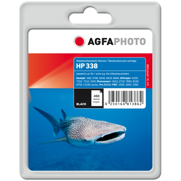 Druckkopfpatrone schwarz / AgfaPhoto - APHP338B ersetzt C8765EE / 338 Druckkopfpatrone schwarz / AgfaPhoto - APHP338B ersetzt C8765EE / 338