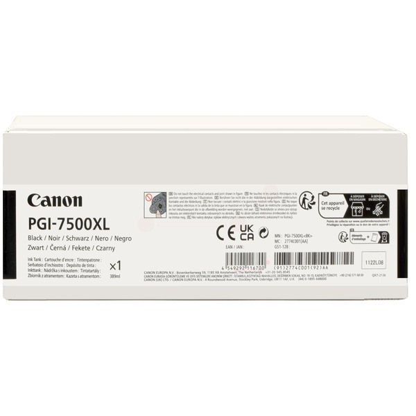 Druckkopfpatrone schwarz / Canon - 2774C001 / PGI-7500BK Druckkopfpatrone schwarz / Canon - 2774C001 / PGI-7500BK